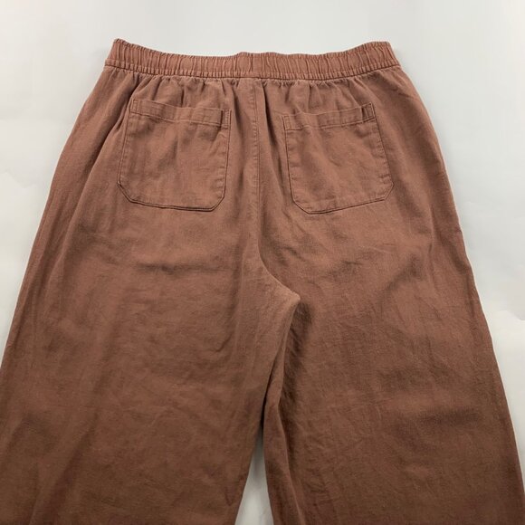 Old Navy Maplewood Brown Linen Blend Wide Leg Lounge Pant L - Picture 9 of 9